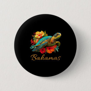 Turtle bahamas souvenir_bahamas  2 inch round button