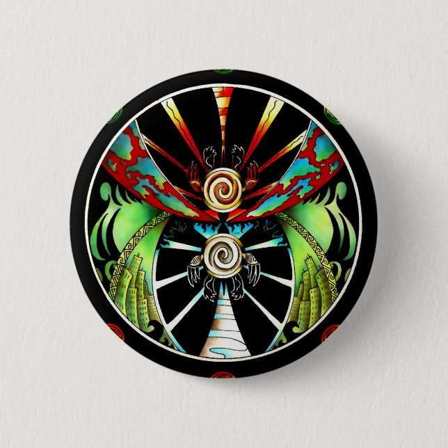 Turtle Balance  2 Inch Round Button (Front)