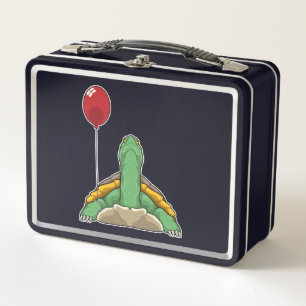 Turtle Balloon Metal Lunch Box