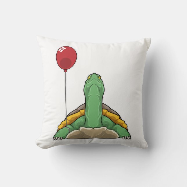 Turtle Balloon Throw Pillow (Front)