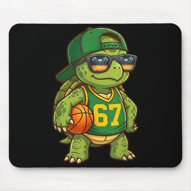 Turtle Basketball 67 Gen Alpha Slang Srts Men Boys Mouse Pad (Front)