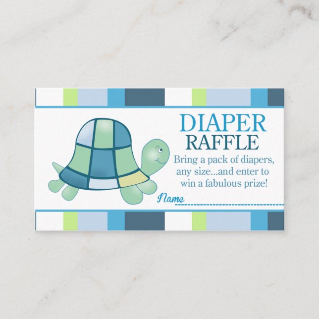Turtle Bay Baby Shower Diaper Raffle Enclosure Card (Front)