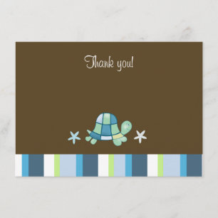 Turtle Bay Modern Brown Flat Thank you Note Invitation