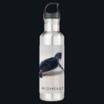 Turtle Beach Journey Personalized Name | Nature 710 Ml Water Bottle<br><div class="desc">This design features a baby turtle making it's way to the ocean after being born. Personalize by editing the text in the text box or delete text for no name. #turtle #sealife #ocean #seaturtle #leatherback #beach #sealife #personalized #name #kitchen #waterbottles #drinkware #gifts #addyourname</div>