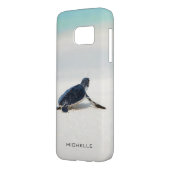 Turtle Beach Journey Personalized Name | Nature Case-Mate Samsung Galaxy Case (Back Left)