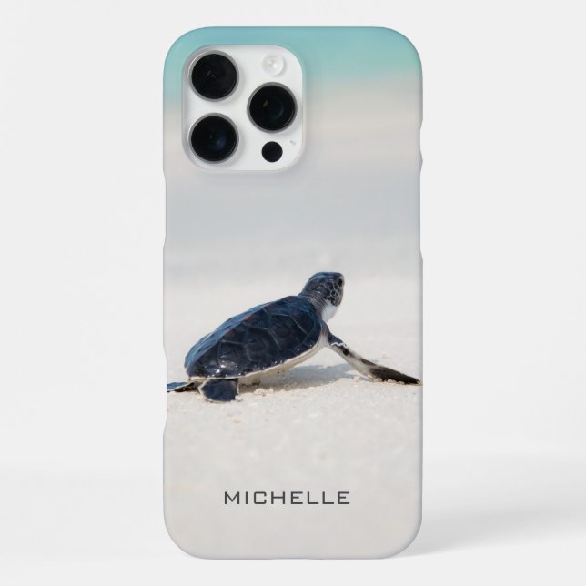 Turtle Beach Journey Personalized Name | Nature iPhone Case (Back)