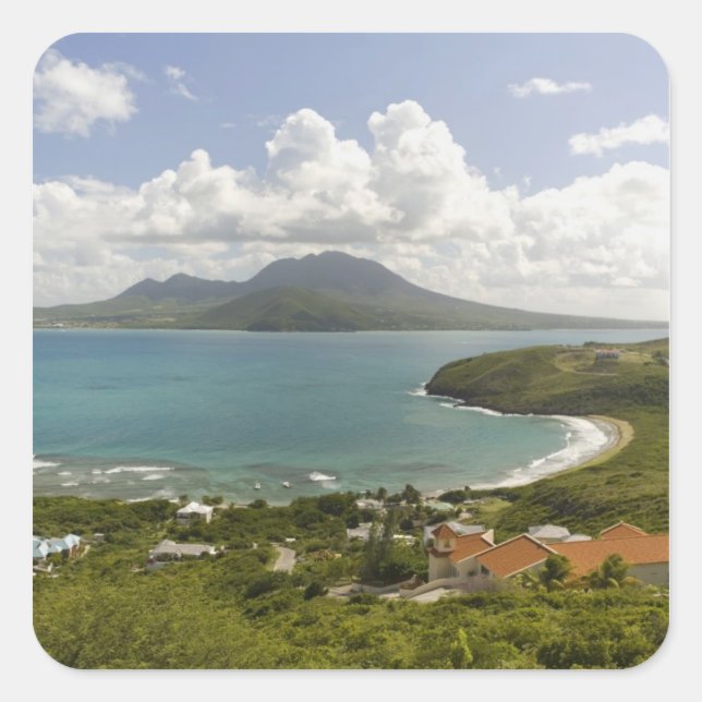 Turtle Beach, southeast peninsula, St Kitts, Square Sticker (Front)
