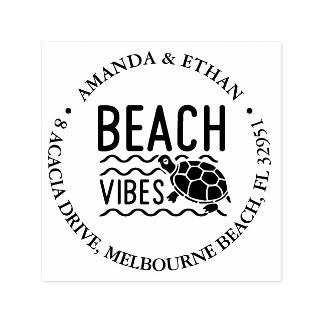 Turtle beach vibe theme self-inking stamp (Design)