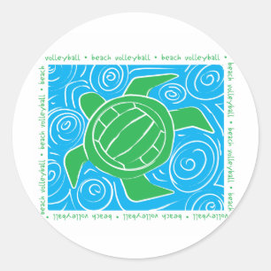 Turtle Beach Volleyball Classic Round Sticker