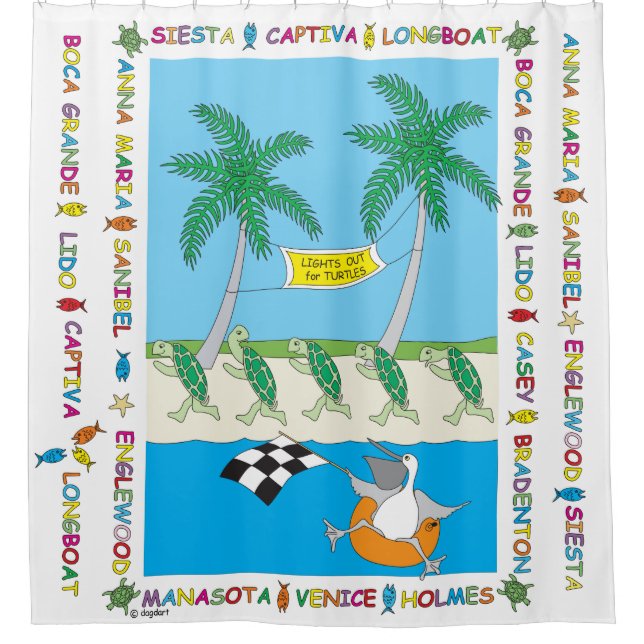 Turtle Beaches Shower Curtain (Front)