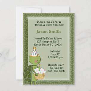 Turtle  Birthday Invitation