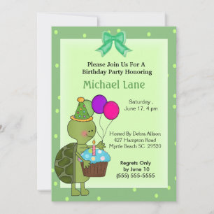 Turtle Birthday Invitation