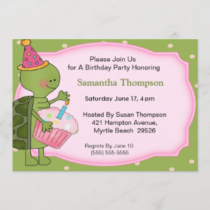 Turtle Birthday Invitations