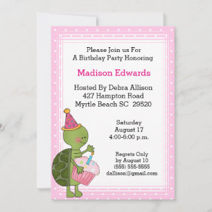 Turtle Birthday Party Invitation