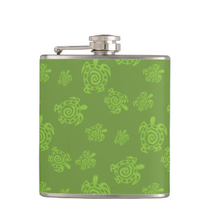 Turtle Blue Pattern Hip Flask