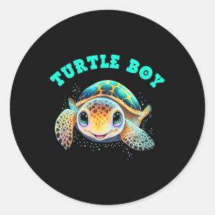 Turtle Boy Earth Day Favours Earth Day  Classic Round Sticker