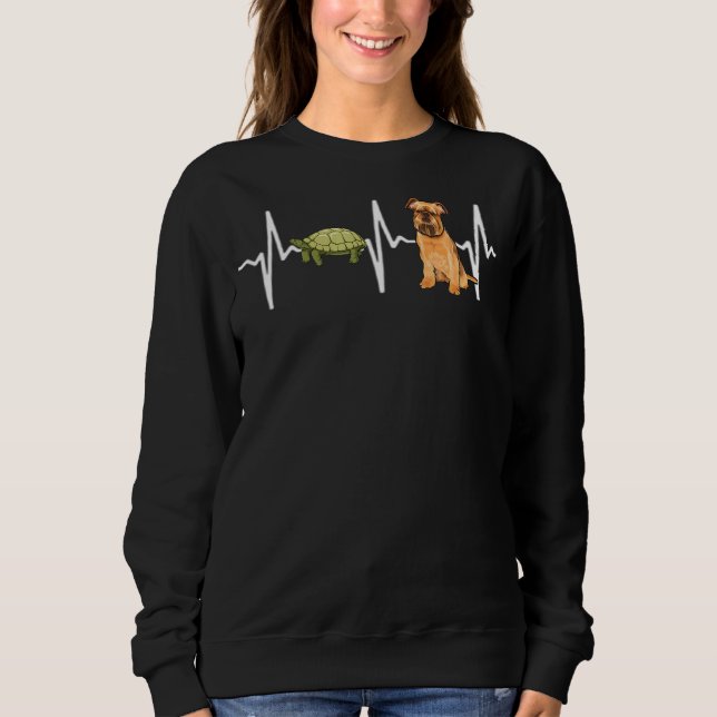Turtle Brussels Griffon Heartbeat Dog Sweatshirt (Front)