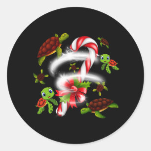 Turtle Candy Sweet Christmas Classic Round Sticker