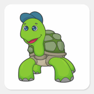 Turtle Cap Square Sticker