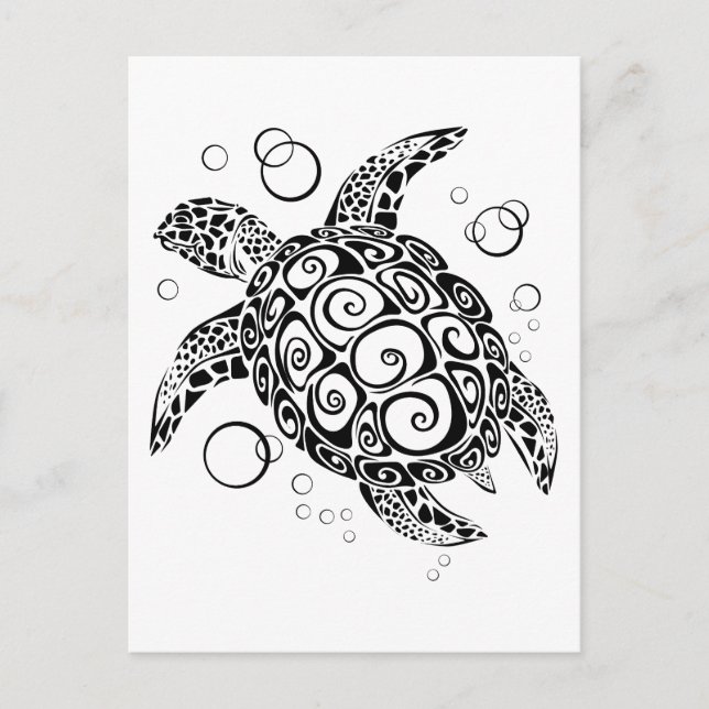 Turtle Card, Save the Turtles, Sea Turtle Postcard (Front)