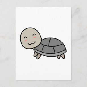 Turtle cartoon animal postcard