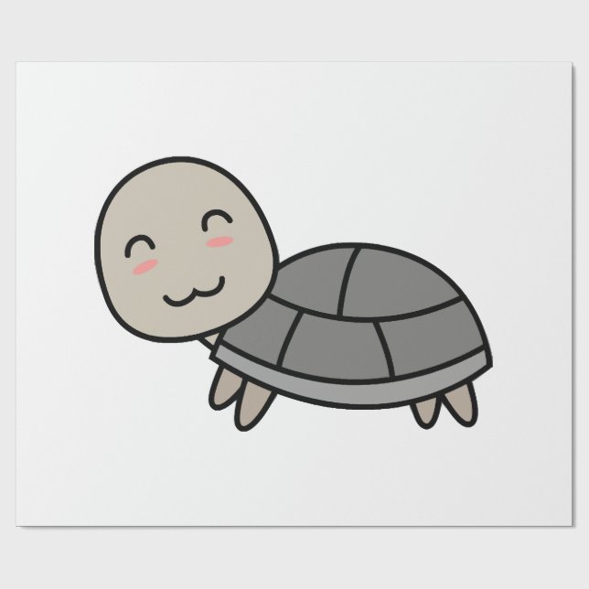 Turtle cartoon animal wrapping paper (Flat)