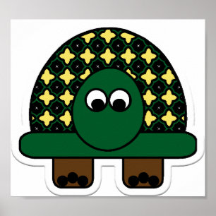 Turtle Cartoon Art Poster
