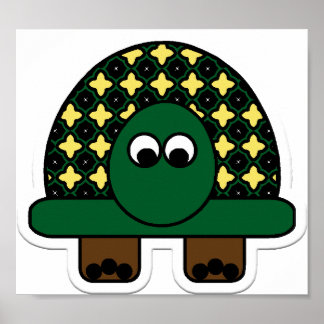 Turtle Cartoon Art Poster