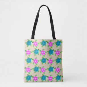 Turtle Chillaxing Design - Custom All-Over-Print T Tote Bag