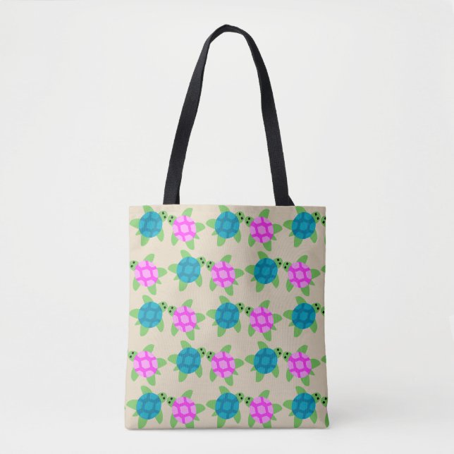 Turtle Chillaxing Design - Custom All-Over-Print T Tote Bag (Front)