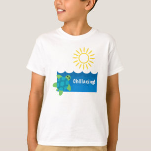 Turtle Chillaxing Design - Kids' Basic T-Shirt