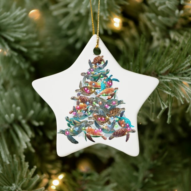 Turtle Christmas Tree Ornament Xmas Tree Toppers (Tree)