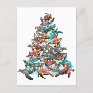 Turtle Christmas Tree Ornament Xmas Tree Toppers Postcard