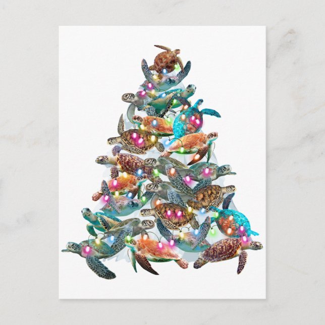 Turtle Christmas Tree Ornament Xmas Tree Toppers Postcard (Front)
