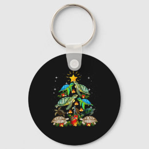 Turtle Christmas Tree Shirt  Keychain