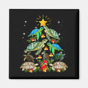 Turtle Christmas Tree Shirt Magnet