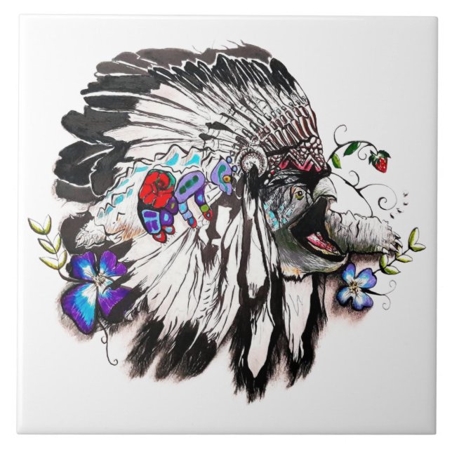 Turtle Clan – Native American Fine Cultural  Tile (Front)