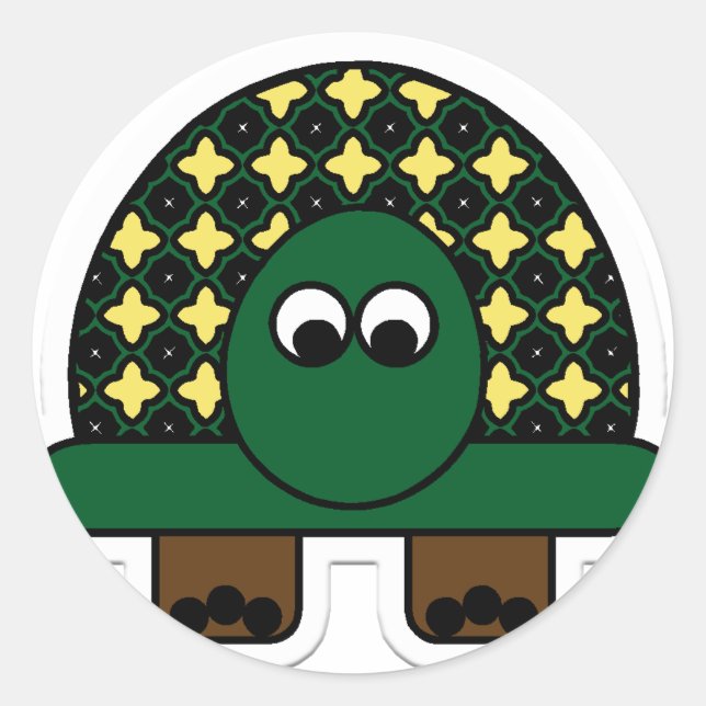 turtle classic round sticker (Front)