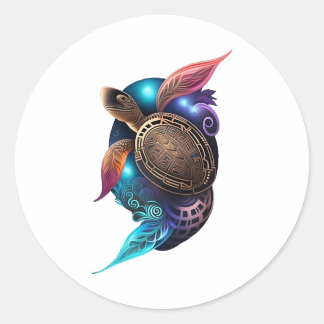 Turtle Classic Round Sticker (Front)