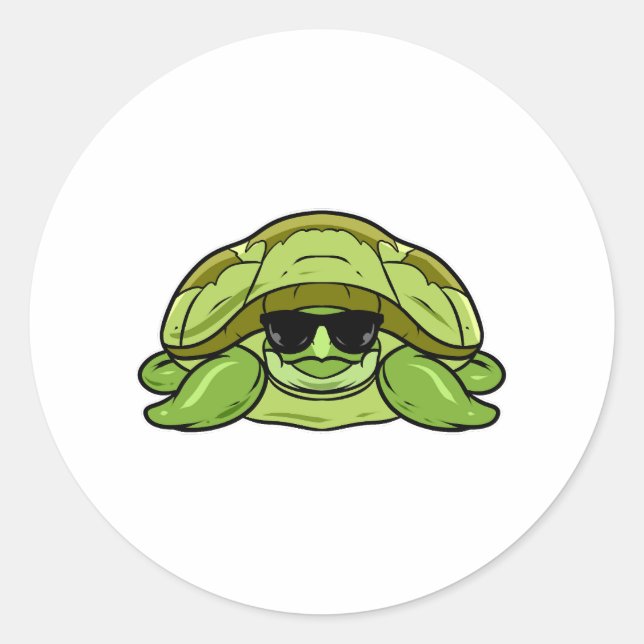 turtle classic round sticker (Front)