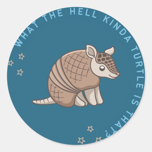 turtle classic round sticker (Front)