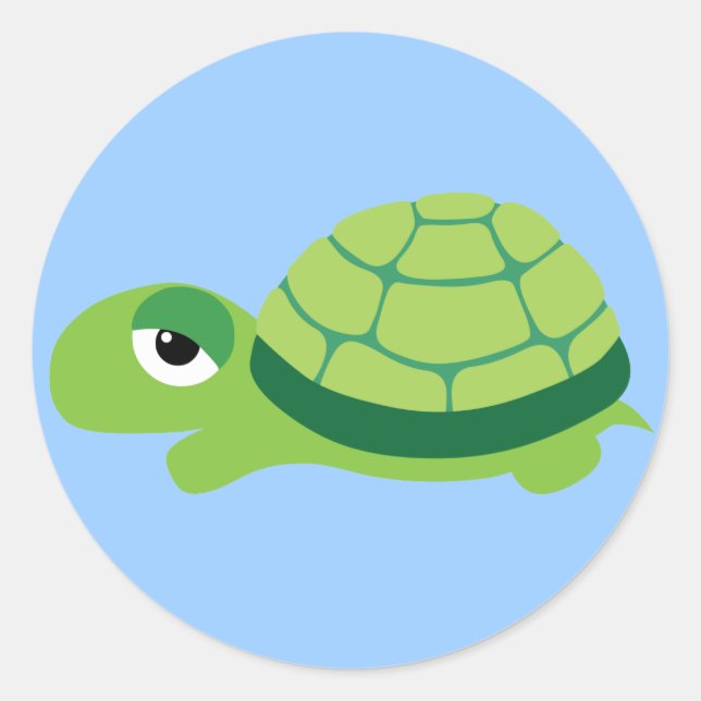 turtle classic round sticker (Front)