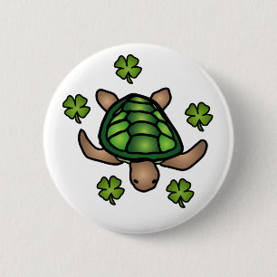 Turtle & Clover Button