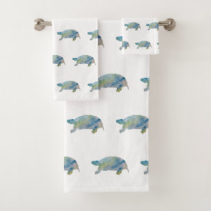 Turtle Coastal Beach Bath Towel Set