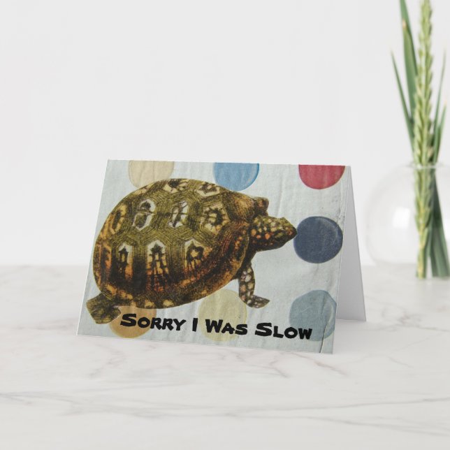 Turtle Collage Belated Birthday Card (Front)