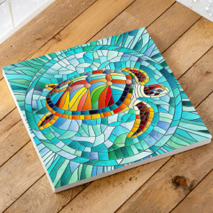 Turtle Colorful  mosaic art Tile