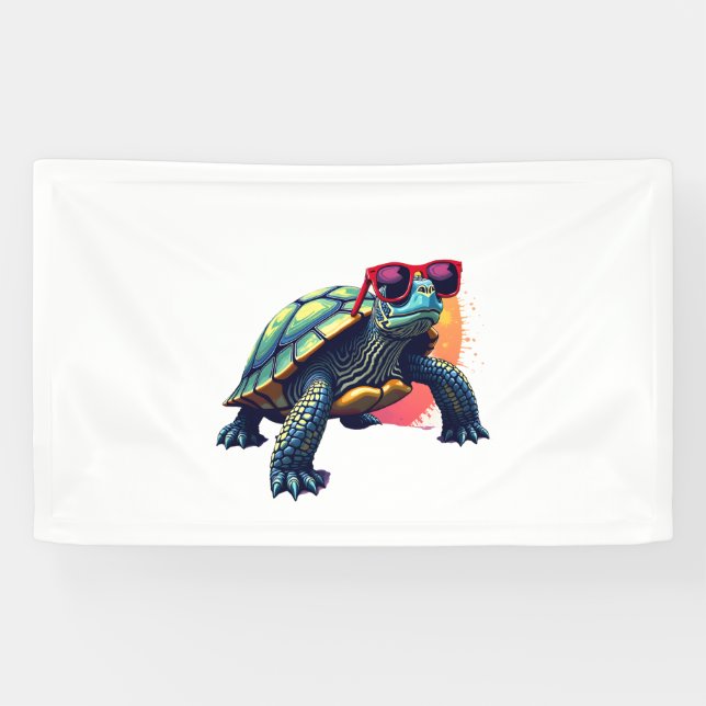Turtle Colourful Turtle Outfit Mens Turtle Lover T Banner (Horizontal)