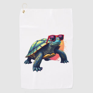 Turtle Colourful Turtle Outfit Mens Turtle Lover T Golf Towel