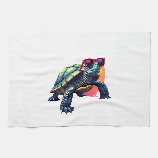 Turtle Colourful Turtle Outfit Mens Turtle Lover T Kitchen Towel (Horizontal)