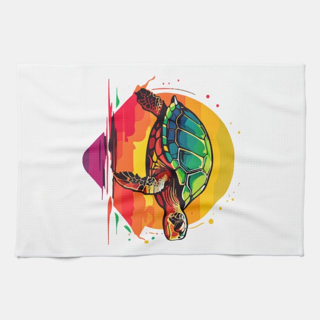 Turtle Copy Copy Copy Kitchen Towel (Horizontal)